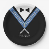 Masonic Masters Jewel Tux Sjabloon Freemason Papieren Bordje (Voorkant)