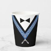 Masonic Masters Jewel Tux Sjabloon Freemason Party Papieren Bekers (Voorkant)