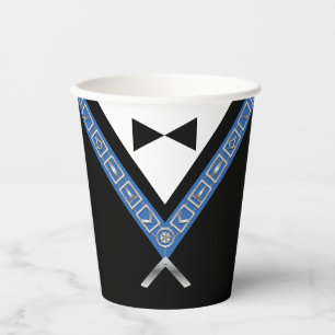 Masonic Masters Jewel Tux Sjabloon Freemason Party Papieren Bekers