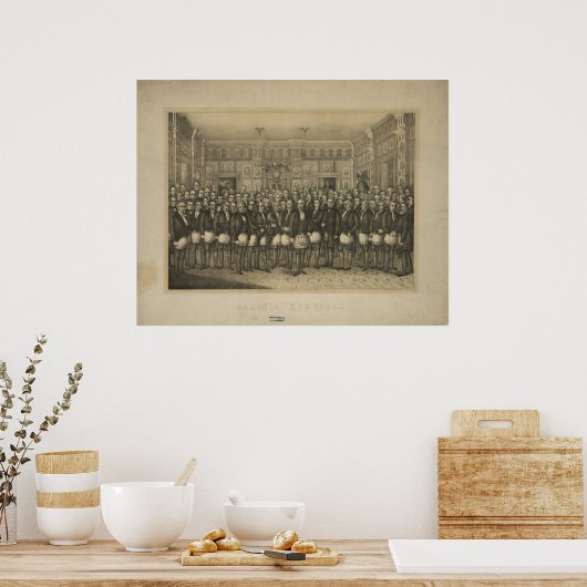 Masonic Memorial Freemason Freemasonry Poster (Keuken)