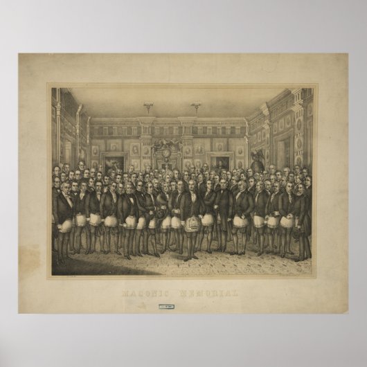 Masonic Memorial Freemason Freemasonry Poster (Voorkant)