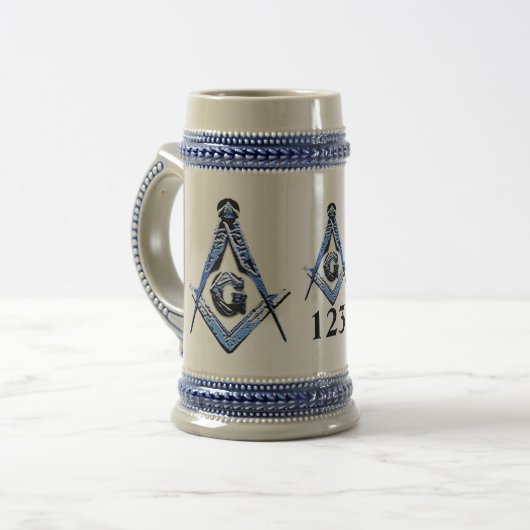 Masonic Minds (blauw) Bierpul (Voorkant links)