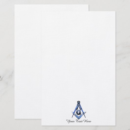 Masonic Minds (blauw) Briefpapier (Voorkant / Achterkant)