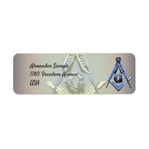 Masonic Minds (blauw) Etiket