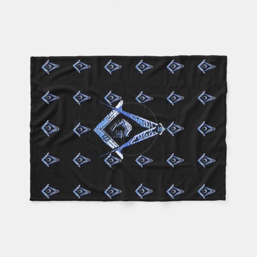 Masonic Minds (blauw) Fleece Deken (Voorkant (Horizontaal))