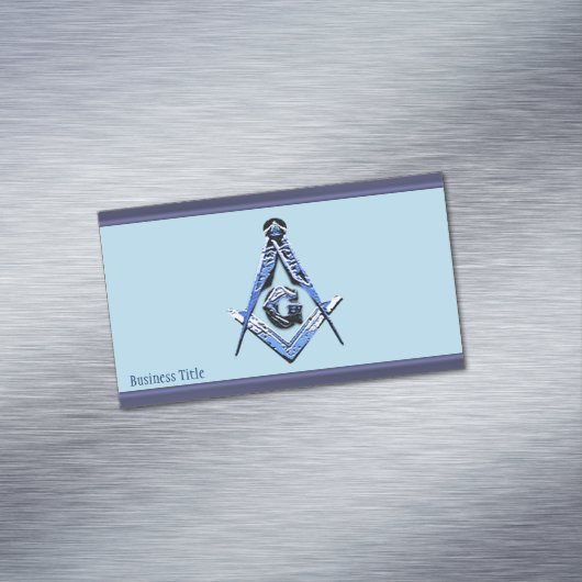 Masonic Minds (blauw) Magnetisch Visitekaartje (Voorbeeld)