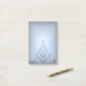 Masonic Minds (blauw) Post-it® Notes (Op bureau)