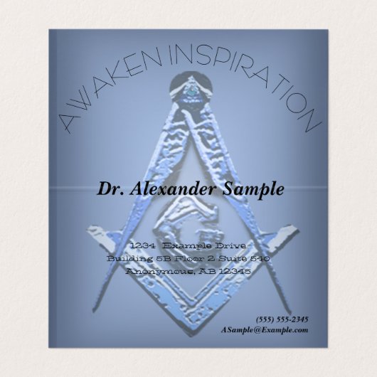 Masonic Minds (blauw) Visitekaartje (Binnenkant ongevouwen)