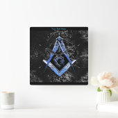 Masonic Minds (BlueSwish) Vierkante Klok (Huis)