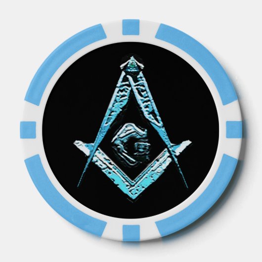 Masonic Minds (BrightBlue) Pokerchips (Voorkant)