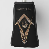 Masonic Minds (BrownishGold) Golf Head Hoesje Golfheadcover (Draai 90)