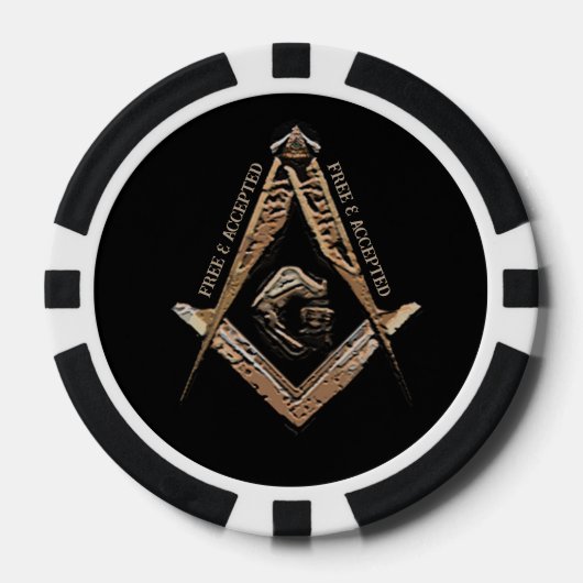 Masonic Minds (Bruinachtig goud) Poker Chips (Voorkant)
