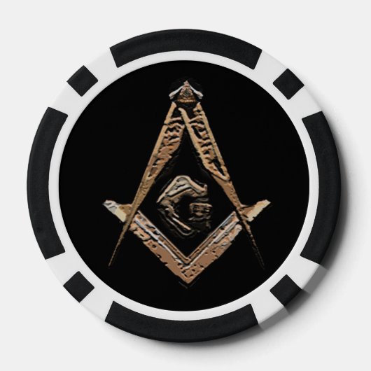 Masonic Minds (Bruinachtig goud) Poker Chips (Achterkant)