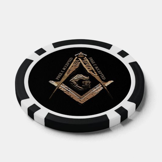 Masonic Minds (Bruinachtig goud) Poker Chips (Enkel)