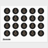 Masonic Minds (Bruinachtig goud) Ronde Sticker (Vel)