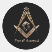 Masonic Minds (Bruinachtig goud) Ronde Sticker (Voorkant)