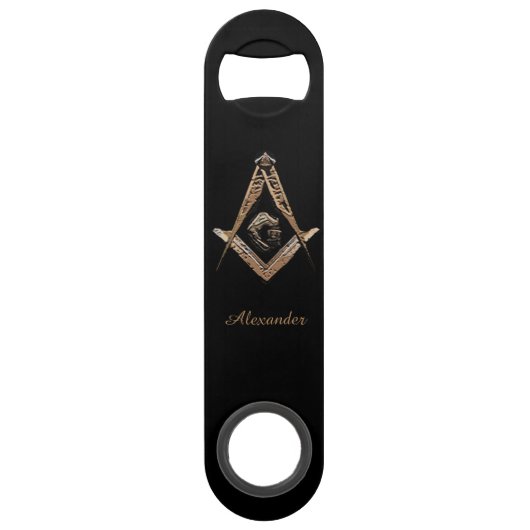 Masonic Minds (Bruinachtig goud) Speed Flessenopener (Achterkant)