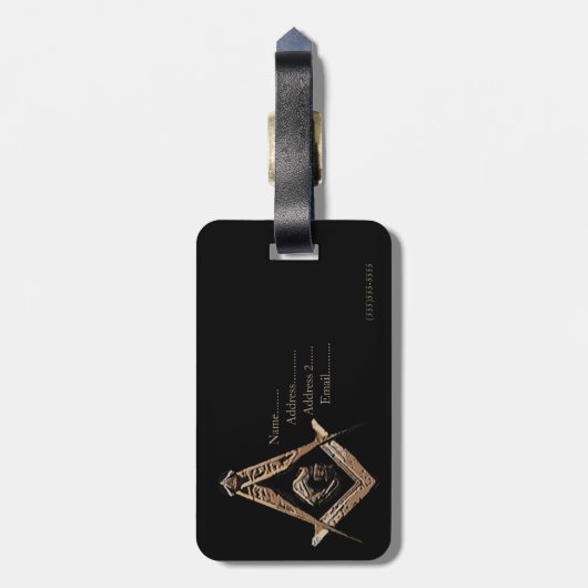 Masonic Minds (Golden) Bagagelabel (Achterkant verticaal)
