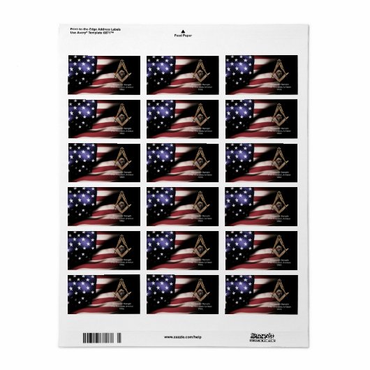 Masonic Minds (Golden) Etiket (Full Sheet)