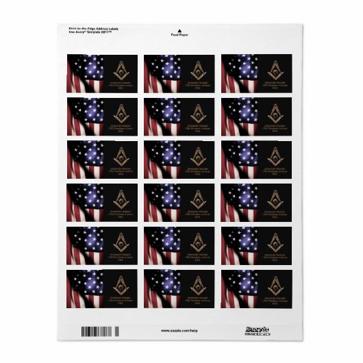 Masonic Minds (Golden) Etiket (Full Sheet)