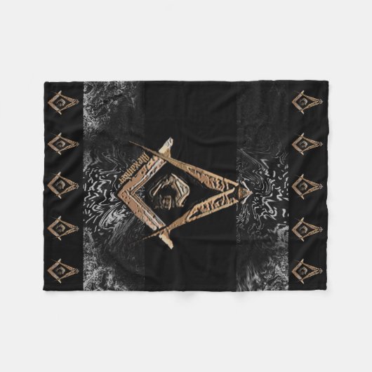 Masonic Minds (Golden) Fleece Deken (Voorkant (Horizontaal))