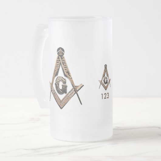 Masonic Minds (Golden) Matglas Bierpul (Voorkant links)