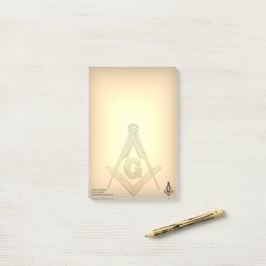 Masonic Minds (Golden) Post-it® Notes (Op bureau)