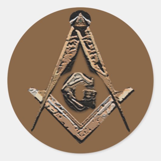 Masonic Minds (Golden) Ronde Sticker (Voorkant)