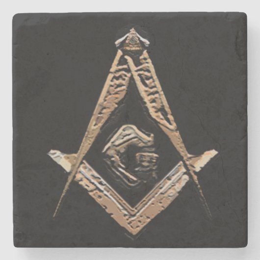 Masonic Minds (Golden) Stenen Onderzetter (Voorkant)