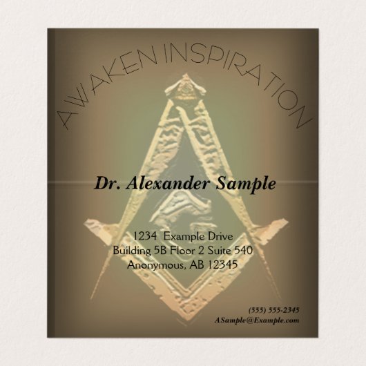 Masonic Minds (Golden) Visitekaartje (Binnenkant ongevouwen)