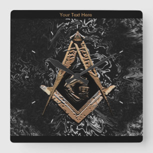 Masonic Minds (GoldenSwish) Vierkante Klok