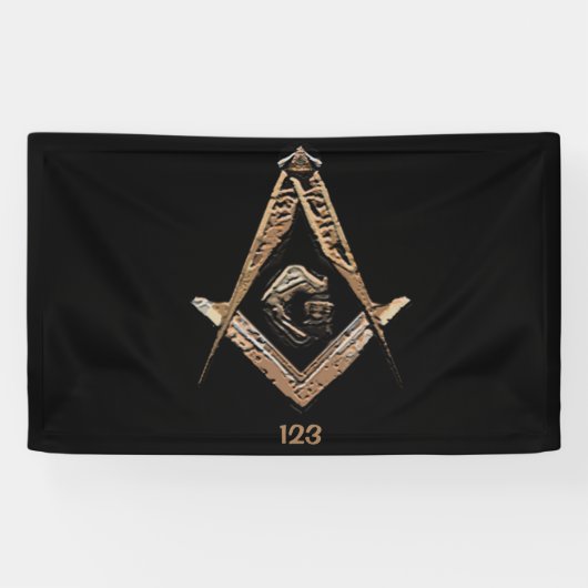 Masonic Minds (Gouden Bruin) Spandoek (Horizontaal)