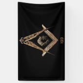 Masonic Minds (Gouden Bruin) Spandoek (Verticaal)