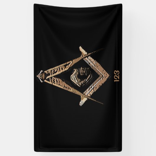 Masonic Minds (Gouden Bruin) Spandoek (Verticaal)