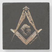 Masonic Minds (Gouden Bruin) Stenen Onderzetter (Voorkant)