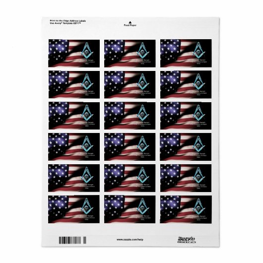 Masonic Minds (LBrightBlue) Etiket (Full Sheet)