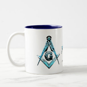 Masonic Minds (Light Blue) Tweekleurige Koffiemok
