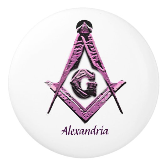 Masonic Minds (roze) Keramische Knop (Voorkant)