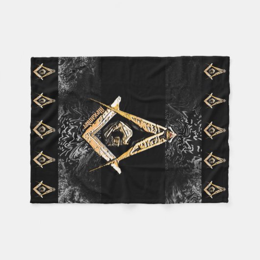 Masonic Minds (YellowSwish) Fleece Deken (Voorkant (Horizontaal))