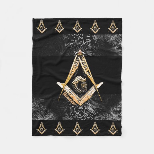 Masonic Minds (YellowSwish) Fleece Deken (Voorkant)