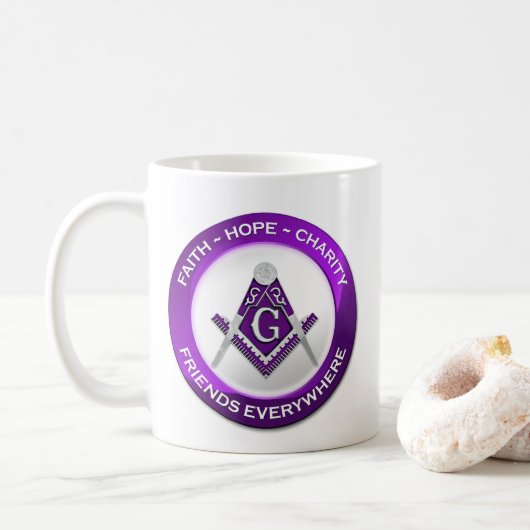 Masonic Mug Purple Koffiemok (Met donut)