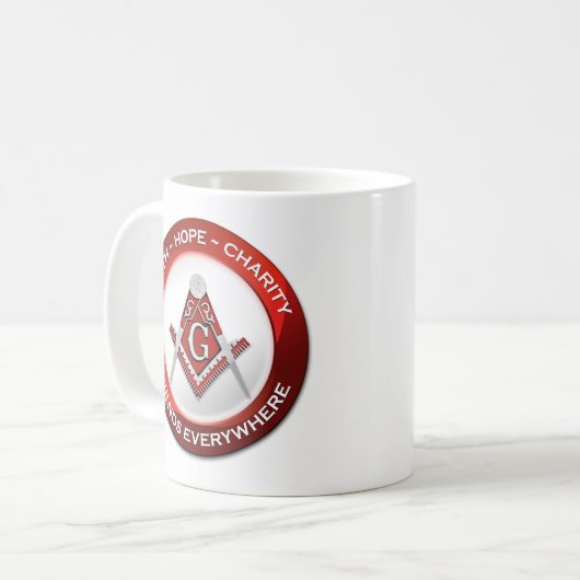 Masonic Mug - Red Koffiemok (Voorkant links)