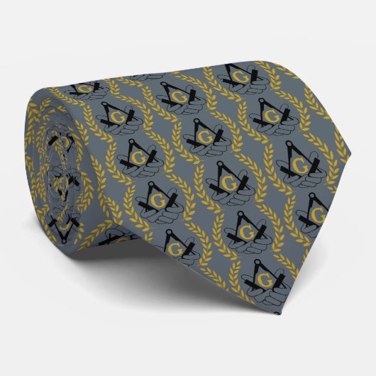 Masonic necktie (beide zijden bedrukt) stropdas (Opgerold)