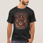 Masonic oude archaic symbolen Sun Moon All Seing T-shirt (Voorkant)
