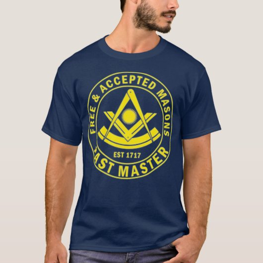 Masonic Past Master FAM vierkant kompas T-shirt (Voorkant)
