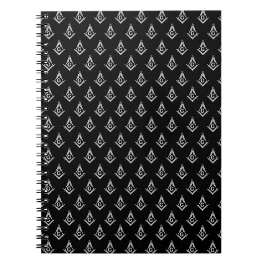 Masonic Pattern (zwart) Notitieboek (Voorkant)
