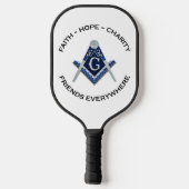 Masonic Pickelball Paddle Blue (Achterkant)