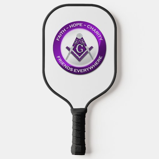 Masonic Pickleball Paddle Purple (Achterkant)