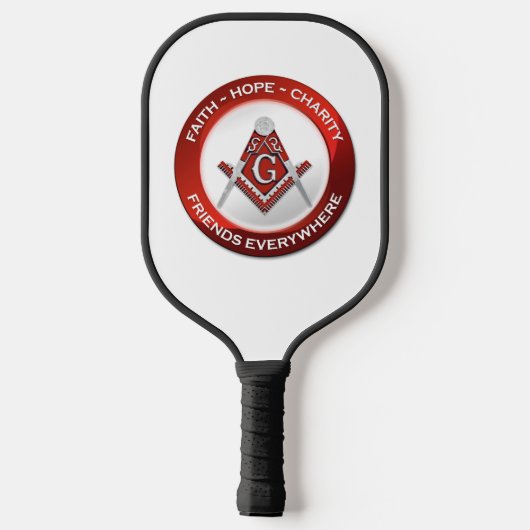 Masonic Pickleball Paddle Red (Achterkant)