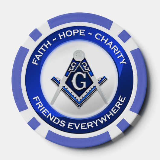 Masonic Piker Poker Chips Blue (Achterkant)
